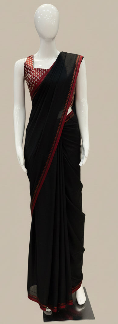 CODE-01 VIP Black Cotton saree